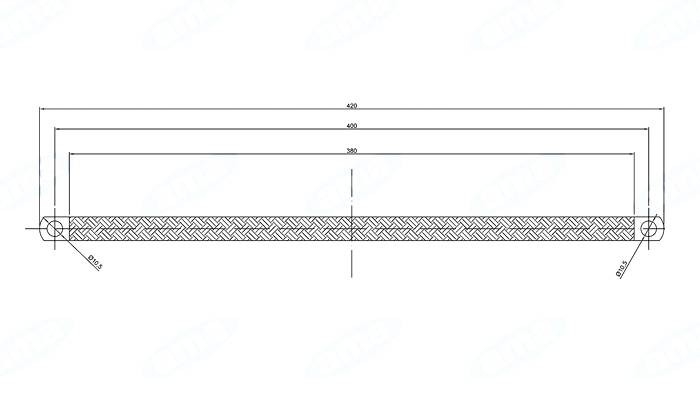 Obrázek k výrobku 0 - Ukostřovací pásek 400 mm/16 mm²/díra 10,5/10,5 mm