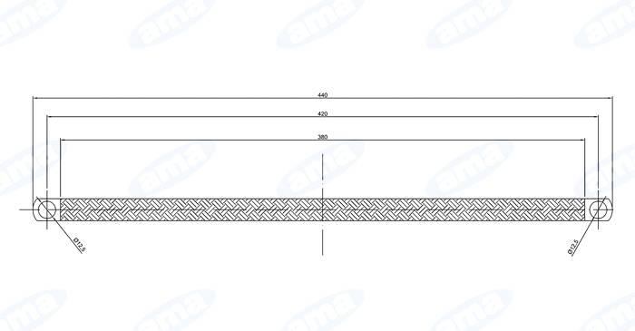 Obrázek k výrobku 0 - Ukostřovací pásek 420 mm/25 mm²/díra 12,5/12,5 mm