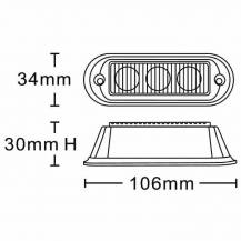 Obrázek k výrobku 62162 - Varovný maják 3x LED 12/24V