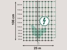 Obrázek k výrobku 125972 - Vodivá síť pro drůbež KERBL 292273, 106 cm x 25 m / 2 hroty