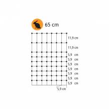 Obrázek k výrobku 35504 - Vodivá síť pro králíky, výška 65 cm, délka 50m, 1hrot, zelená