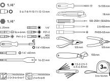 Obrázek k výrobku 90157 - Vrtací aku šroubovák 12V Li-ion s nářadím, sada 46ks