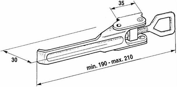 Specifikace - Zavírání postranice stavitelné 190 - 210 mm