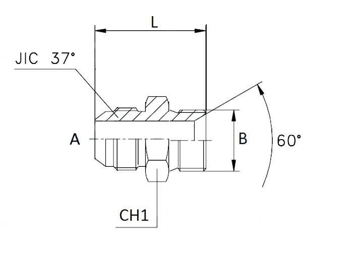 Obrázek k výrobku 30808 - Závitová redukce JIC - JIC 1"1/16" - 12 x 3/4"