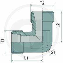 Obrázek k výrobku 74019 - Závitová redukce "L" samec/samec M12x1,5