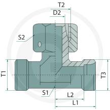 Obrázek k výrobku 128286 - Závitová redukce T s jednou matící metrický závit M18x1,5